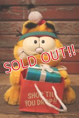 ct-220901-14 Garfield / DAKIN 1980's Plush Doll "SHOP 'TIL YOU DROP!!"