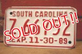 dp-230101-91 SOUTH CAROLINA / 1980's License Plate