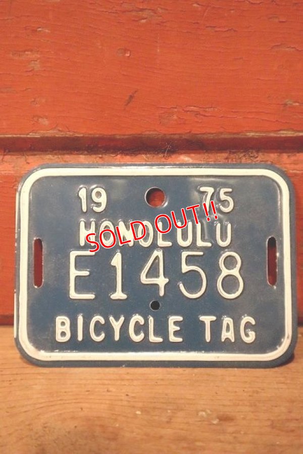 画像1: dp-230101-90 Hawaii Honolulu / 1975 Bicycle Tag