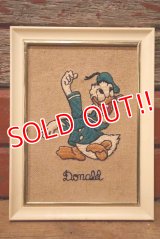 ct-230301-97 Donald Duck / 1960's Embroidered Framed Picture