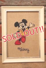 ct-230301-96 Mickey Mouse / 1960's Embroidered Framed Picture