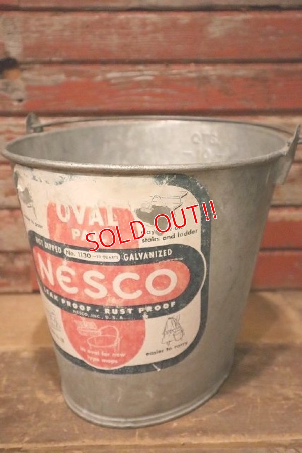 画像1: dp-230301-41 NESCO / Galvanized Oval Pail Bucket