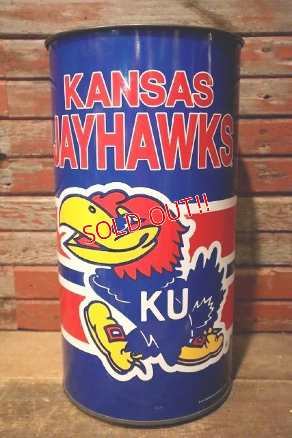 画像1: dp-230414-05 The University of Kansas / Jayhawks Tin Trash Box