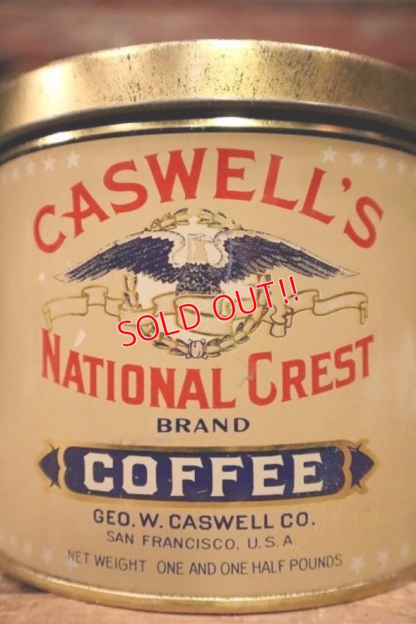 画像2: dp-230414-72 CASWELL'S NATIONAL CREST COFFEE / Vintage Tin Can