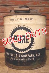 dp-230503-49 PURE / 1950's 5 U.S. GALLONS CAN