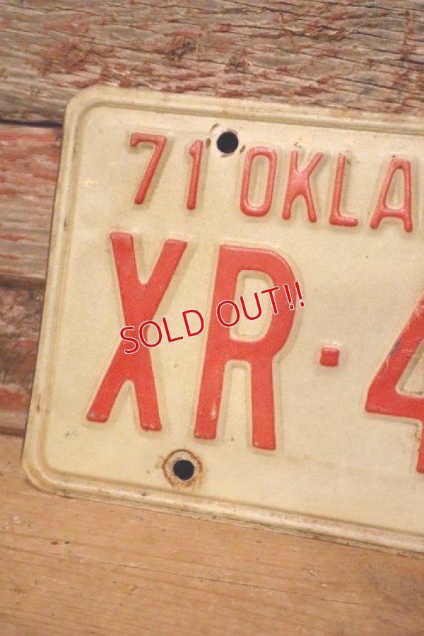 画像2: dp-230601-21 License Plate 1971 OKLAHOMA  "XR-4584"