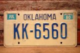 dp-230601-21 License Plate 1980 OKLAHOMA  "KK-6560"