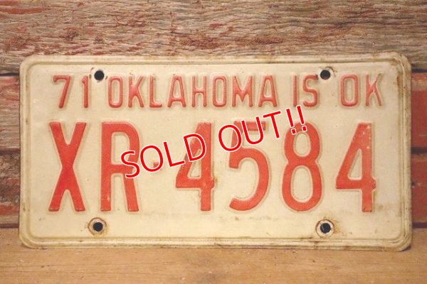 画像1: dp-230601-21 License Plate 1971 OKLAHOMA  "XR-4584"