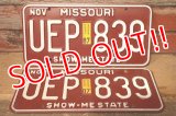 dp-230601-21 License Plate 1987 MISSOURI "UEP 839" Set