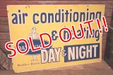 dp-230701-10 DAY & NIGHT / air conditioner & heating W-side Metal Sign