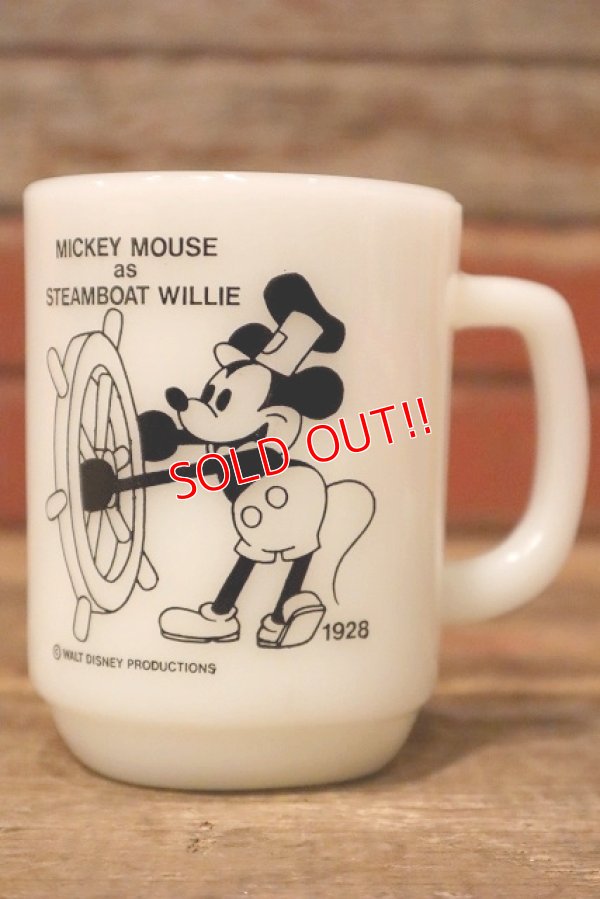 画像1: kt-230809-06 Mickey Mouse / Anchor Hocking 1980's 9oz Mug "Steam boat willy"