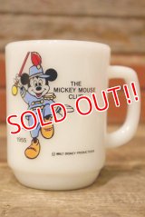 kt-230809-04 Mickey Mouse / Anchor Hocking 1980's 9oz Mug "Mickey Mouse Club"