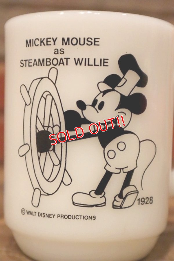 画像2: kt-230809-06 Mickey Mouse / Anchor Hocking 1980's 9oz Mug "Steam boat willy"