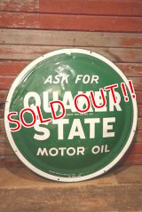 dp-230724-04 QUAKER STATE MOTOR OIL / 1940's Convex Metal Sign