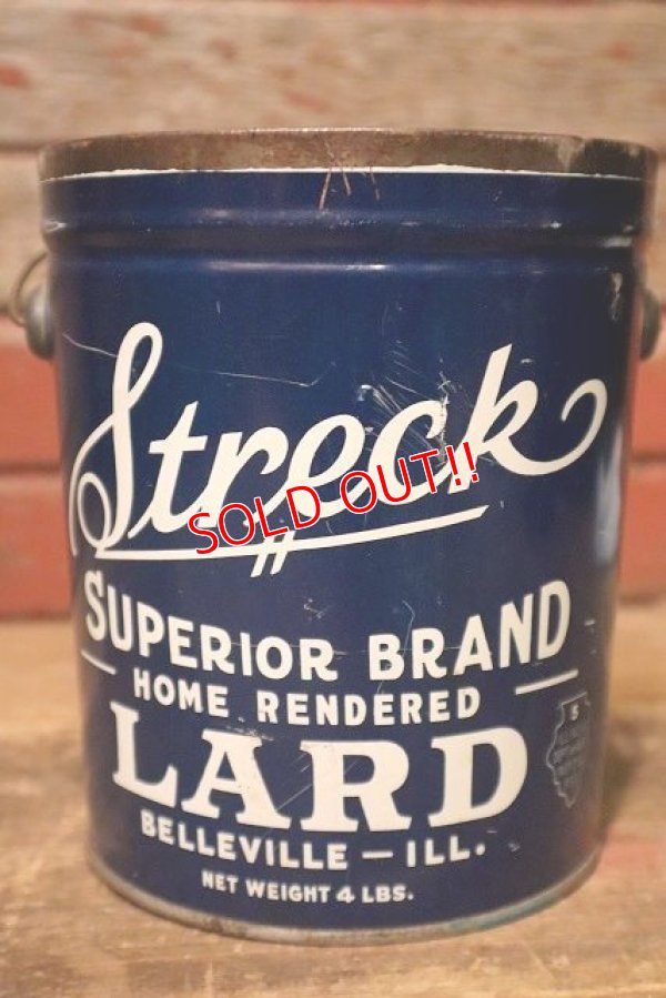 画像1: dp-230901-94 Streck / SUPERIOR BRAND LARD VINTAGE 4 LBS. CAN