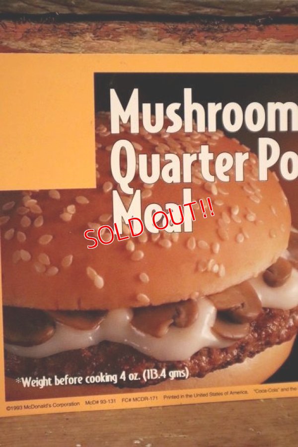 画像2: dp-230901-45 McDonald's / 1993 Menu Card "Mushroom Swiss Quarter Pounder Meal"