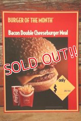 dp-230901-45 McDonald's / 1992 Menu Sign "Bacon Double Cheeseburger Meal"