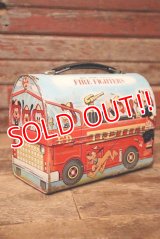 ct-231001-05 Walt Disney Character / ALADDIN 1969 FIRE FIGHTERS Metal Lunch Box