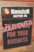 dp-231012-22 Kendall MOTOR OIL / 1980's Metal Sign "THANK YOU FOR YOUR BUSINESS"