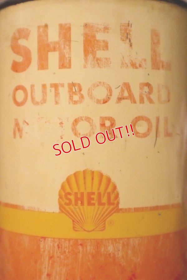 画像2: dp-231012-60 SHELL / 1950's OUTBOARD MOTOR OIL SAE40 One Quart Can