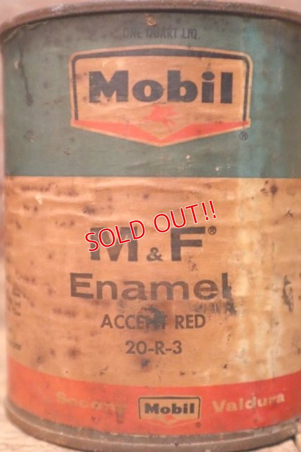 画像2: dp-231012-07 Mobil / 1960's M&F Enamel ACCCENT RED Can