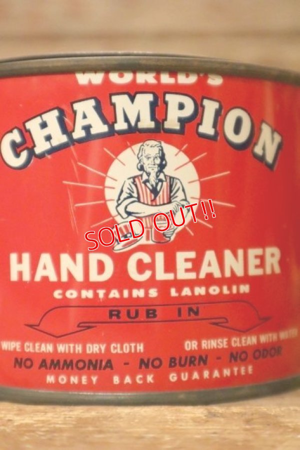 画像2: dp-231206-22 World's CHAMPION / HAND CLEANER Vintage Can