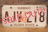 dp-201101-27 License Plate 1980's HAWAII "AJV 218"