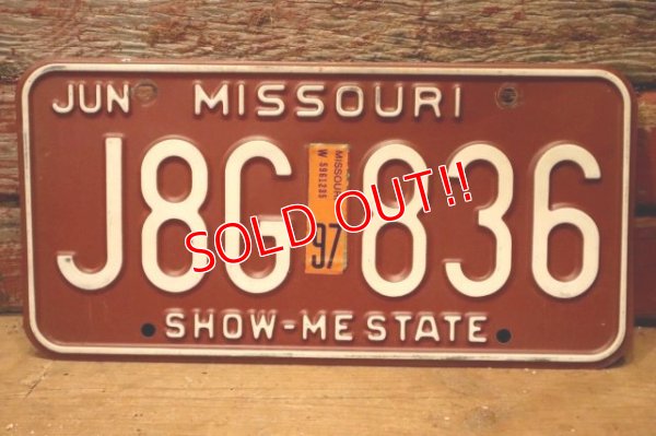 画像1: dp-201101-27 License Plate 1980's MISSOURI "J8G-836"