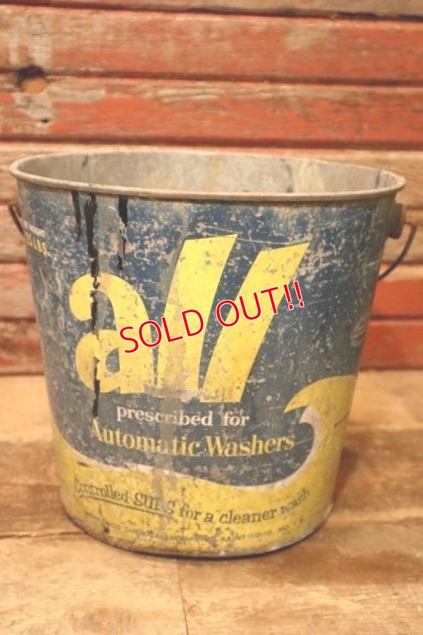 画像1: dp-240214-03 all / 1950's-1960's Laundry Detergent Galvanized Metal Bucket