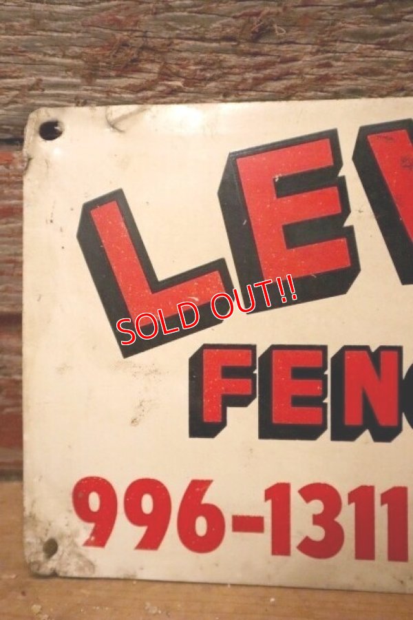 画像2: dp-240207-22 LEVINE FENCE CO. Metal Sign