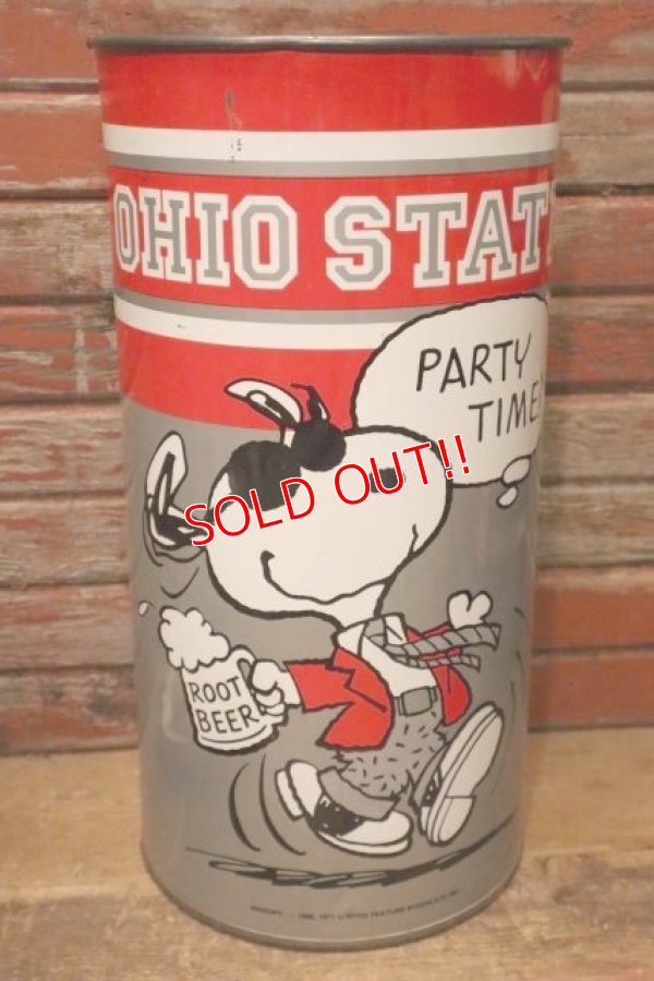 画像1: ct-240207-01 Snoopy (Joe Cool) / OHIO STATE UNIVERSITY 1980's-1990's Trash Can