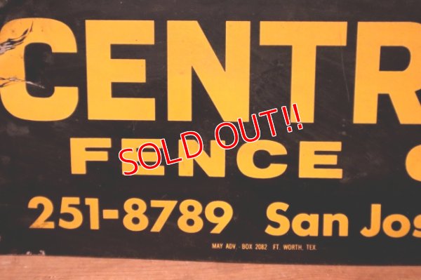 画像2: dp-240207-22 CENTRAL FENCE CO. Metal Sign