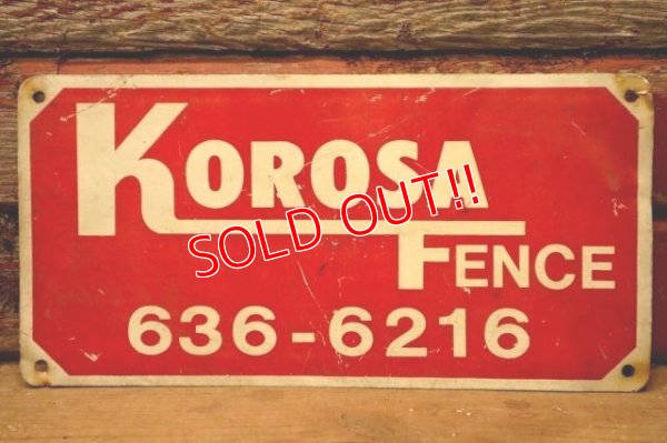 画像1: dp-240207-22 KOROSA FENCE Metal Sign