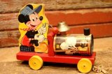 ct-240301-30 Mickey Mouse / Fisher-Price Toys 1940's-1950's Choo Choo Train Pull Toy #485