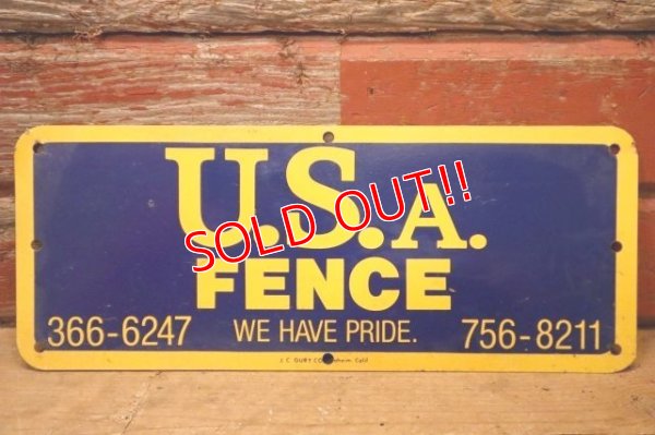 画像1: dp-240207-22 U.S.A. FENCE Metal Sign