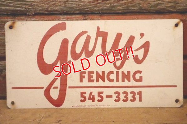 画像1: dp-240207-22 gary's FENCING Metal Sign