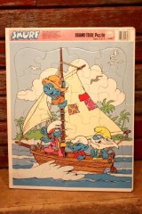 ct-240214-82 Smurf / GOLDEN 1980's FRAME-TRAY Puzzle