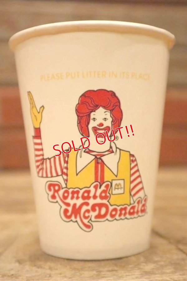 画像2: ct-120425-01 McDonald's / Ronald McDonald 1986 Paper Cups (3個セット)