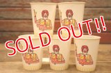 ct-150401-11 McDonald's / Ronald McDonald 1970's Wax Paper Cups (5個セット)