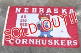 dp-230518-15 University of Nebraska / 1990's NEBRASKA CORNHUSKERS Nylon Flag