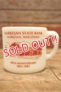 kt-220301-12 MARKESAN STATE BANK / Anchor Hocking 1980's Mug