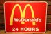 画像1: dp-240508-03 McDonald's / 24 HOURS Road Side Sign (1)