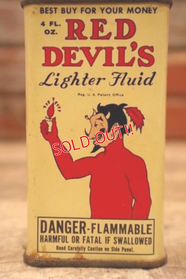 画像2: dp-240508-73 RED DEVIL'S Lighter Fluid 4 FL.OZ Handy Oil Can