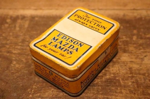 画像1: dp-240508-106 EDISON MAZDA LAMPS (GE) / 1930's For your PROTECTION always carry Tin Box