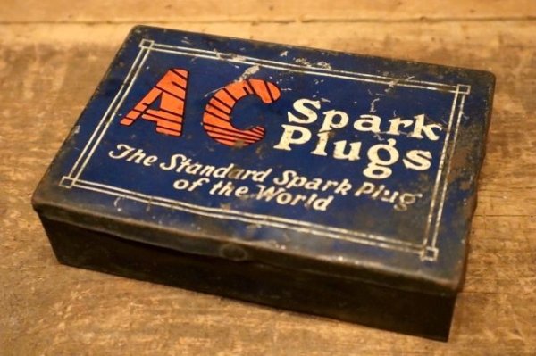 画像1: dp-240508-112 AC Spark Plugs / 1930's Tin Box