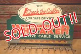 dp-240508-86 WHITAKER AUTOMOTIVE CABLE SETVICE / 1950's-1960's Metal Hook Display