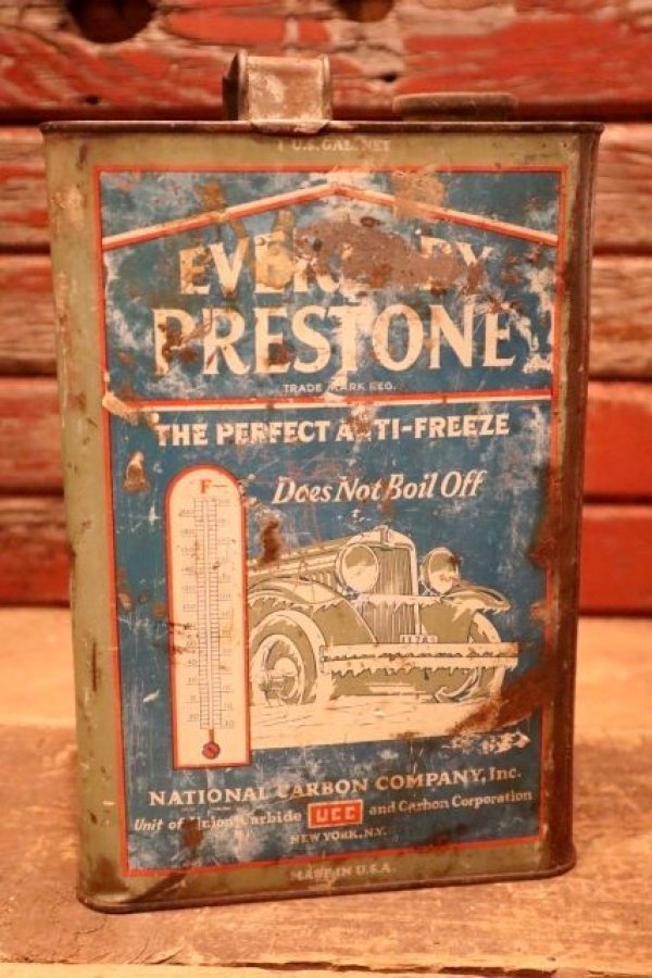 画像1: dp-240508-15 EVEREADY PRESTONE / 1920's-1930's THE PERFECT ANTI-FREEZE ONE U.S.GALLON CAN
