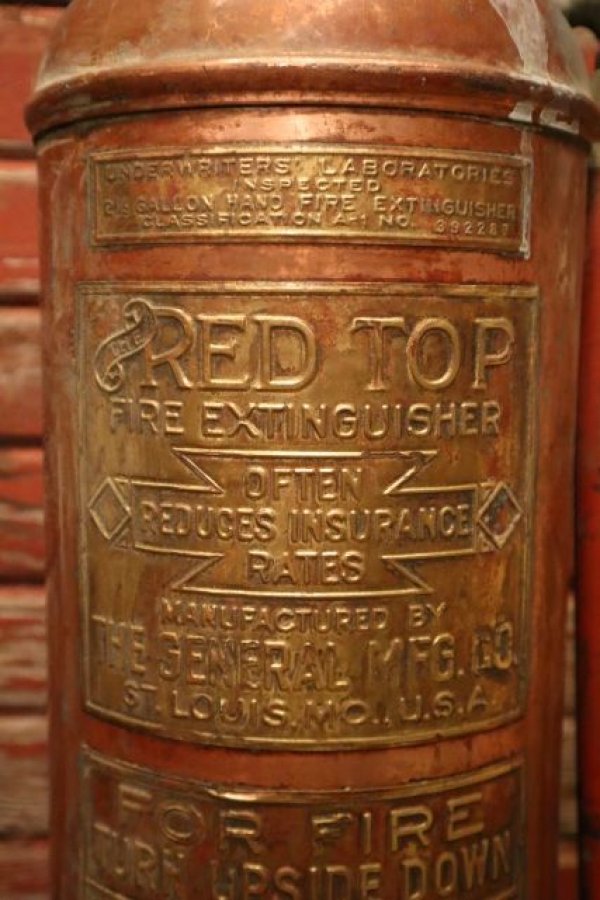 画像2: dp-240508-80 THE RED TOP / 1940's-1950's Metal Fire Extinguisher