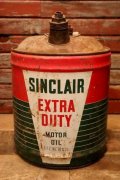 dp-240508-31 SINCLAIR / EXTRA DUTY MOTOR OIL 1940's-1950's 5 Gallons Can