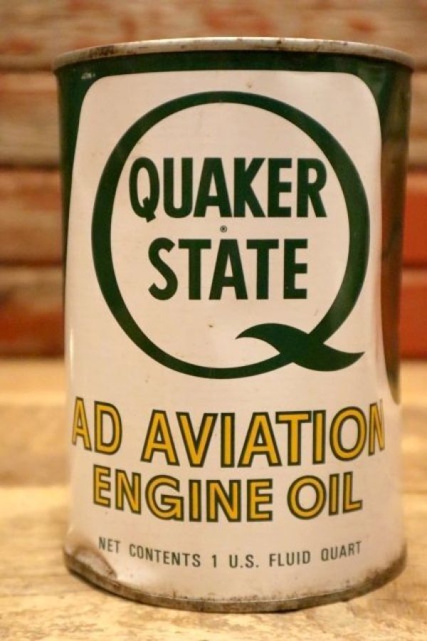 画像1: dp-240508-19 QUAKER STATE / 1950's AD AVIATION ENGINE OIL One U.S. Quart Can